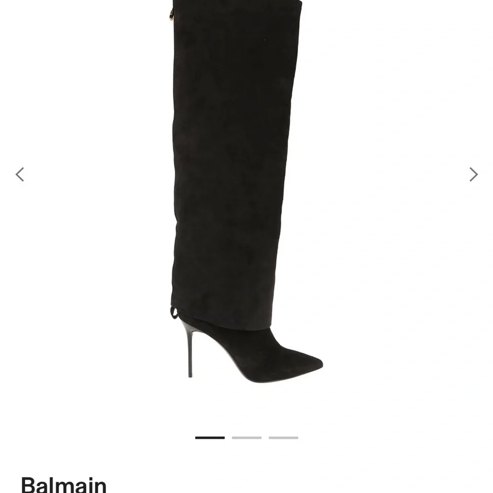 Balmain Ariel Black Over-the-Knee Suede Pointed-Toe Stiletto Boots